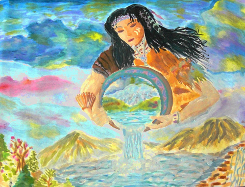 "Госпожа Вода". Работа Татьяны Сикорской из владикавказской средней школы №39, победившая в номинации "Детский рисунок". Владикавказ, 8 июня 2011 г. Фото "Кавказского узла"
