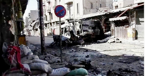 Улица в Аллепо после боев. Сирия. Фото: Voice of America News: Scott Bobb reports from Aleppo, Syria https://ru.wikipedia.org