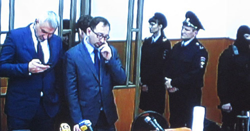 Второй день оглашения приговора Надежде Савченко, кадр с монитора видеотрансляции. 22 марта 2016 г. Фото Константина Волгина для "Кавказского узла"
