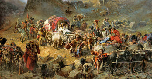 Оставление горцами аула (Пётр Грузинский). Фото Pyotr Nikolayevich Gruzinsky (1837-1892)