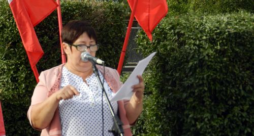 организатор митинга Татьяна Педан. Фото Татьяны Филимоновой для "Кавказского узла"