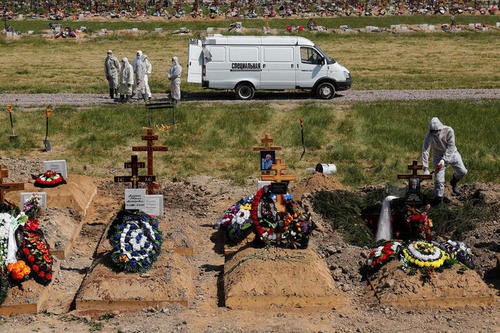 Похороны во время эпидемии COVID 19. Фото  REUTERS/Anton Vaganov