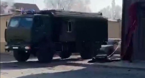 Кадр с места подрыва смертника в Учкекене. Фото: пресс-служба Национального антитеррористического комитета //nac.gov.ru/