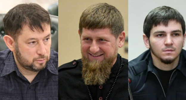 Иса Хаджимурадов, Рамзан Кадыров, Хас-Магомед Кадыров (слева направо). Коллаж "Кавказского узла"
Фото: «Грозный-информ» https://www.grozny-inform.ru/news/politic/120253/, Пресс-служба Президента Российской Федерации Иса Хаджимурадов, Рамзан Кадыров, Хас-Магомед Кадыров (слева направо). Коллаж "Кавказского узла"
Фото: «Грозный-информ» https://www.grozny-inform.ru/news/politic/120253/, Пресс-служба Президента Российской Федерации
