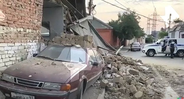 Последствия  взрыва газа в Махачкале. Кадр видео 
РИА Дагестан https://www.youtube.com/watch?v=Mb3YraS8C-A
