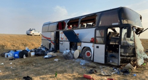 Место ДТП с автобусом в Калмыкии. Фото пресс-службы СУ СК по Калмыкии. https://kalmykia.sledcom.ru/news/item/1622779/ Место ДТП с автобусом в Калмыкии. Фото пресс-службы СУ СК по Калмыкии. https://kalmykia.sledcom.ru/news/item/1622779/