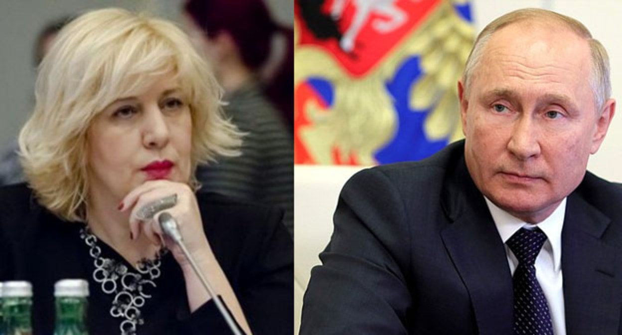 Дунья Миятович и Владимир Путин. Коллаж "Кавказского узла". Фото: официальный сайт уполномоченного по правам человека РФ https://ombudsmanrf.org/ http://kremlin.ru/ Дунья Миятович и Владимир Путин. Коллаж "Кавказского узла". Фото: официальный сайт уполномоченного по правам человека РФ https://ombudsmanrf.org/ http://kremlin.ru/