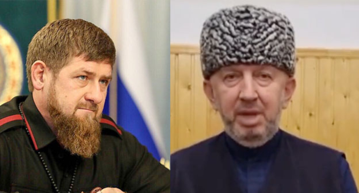 Рамзан Кадыров (слева) и Яхья Хадзиев (кадр из видео, где он извиняется перед Кадыровым). Коллаж "Кавказского узла". Фото: "Грозный-Информ" Скриншот видео: @grozny_inform https://www.instagram.com/p/CYo-ff2qVEQ/ Рамзан Кадыров (слева) и Яхья Хадзиев (кадр из видео, где он извиняется перед Кадыровым). Коллаж "Кавказского узла". Фото: "Грозный-Информ" Скриншот видео: @grozny_inform https://www.instagram.com/p/CYo-ff2qVEQ/