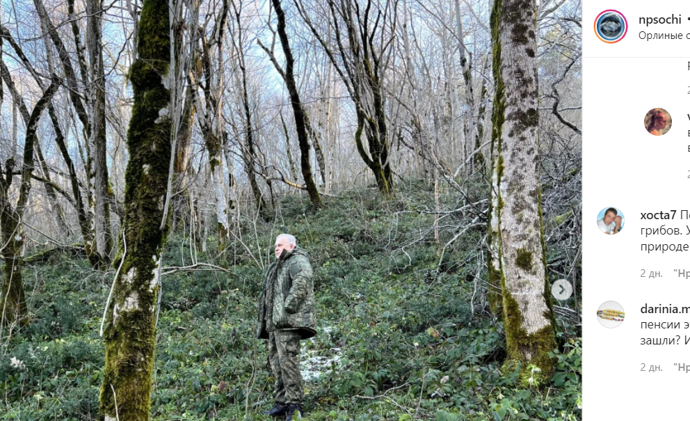 Сочинский нацпарк. Скриншот со страницы npsochi в Instagram. https://www.instagram.com/p/CZPb-zQMUkN/