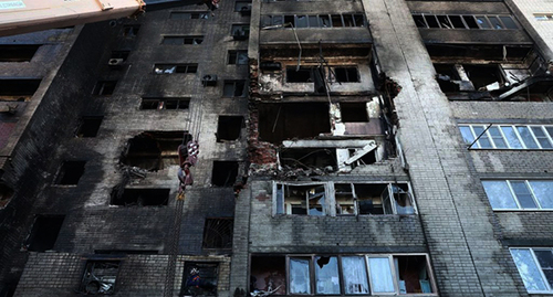Поврежденная многоэтажка в Ейске. Фото: оперативный штаб Краснодарского края