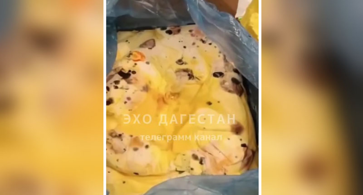 Испорченное сливочное масло, найденное в пищеблоке одной из школ Махачкалы. Стоп-кадр из видео на странице https://www.instagram.com/p/Cl4D9eyO3Ie/ Испорченное сливочное масло, найденное в пищеблоке одной из школ Махачкалы. Стоп-кадр из видео на странице https://www.instagram.com/p/Cl4D9eyO3Ie/