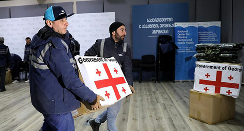 Грузия направила  в Турцию гуманитарную помощь. Фото: https://sova.news/2023/02/14/pravitelstvo-gruzii-napravilo-v-turcziyu-gumanitarnuyu-pomoshh/