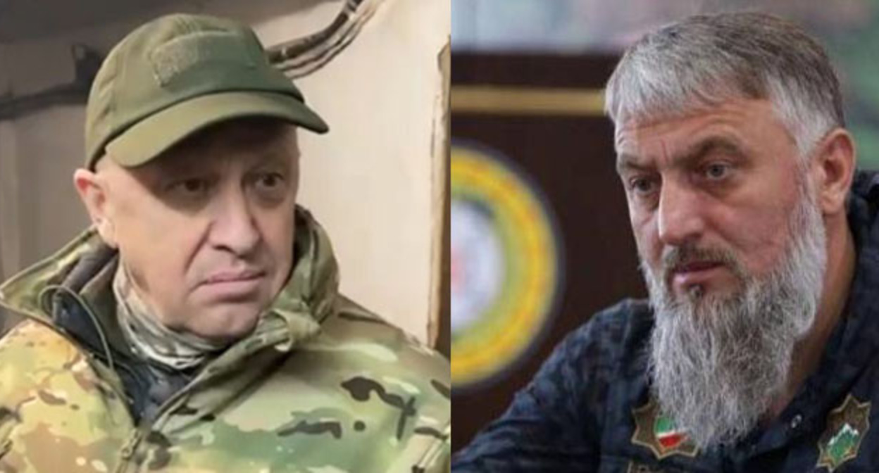 Евгений Пригожин (слева) и Адам Делимханов. Коллаж "Кавказского узла". Фото: ФАН, "Грозный Информ" https://www.grozny-inform.ru/ Евгений Пригожин (слева) и Адам Делимханов. Коллаж "Кавказского узла". Фото: ФАН, "Грозный Информ" https://www.grozny-inform.ru/