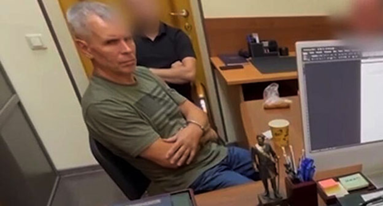 Сергей Денисенко на допросе в Следственном комитете РФ. Кадр видео Следственного комитета РФ Сергей Денисенко на допросе в Следственном комитете РФ. Кадр видео Следственного комитета РФ