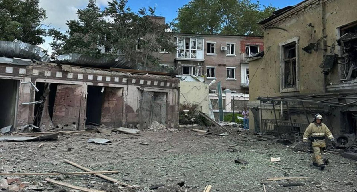 На месте взрыва в Таганроге. Фото: пресс-служба губернатора Ростовской области На месте взрыва в Таганроге. Фото: пресс-служба губернатора Ростовской области