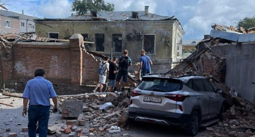На месте взрыва в Таганроге. Фото: https://t.me/taganrogadmin/3206