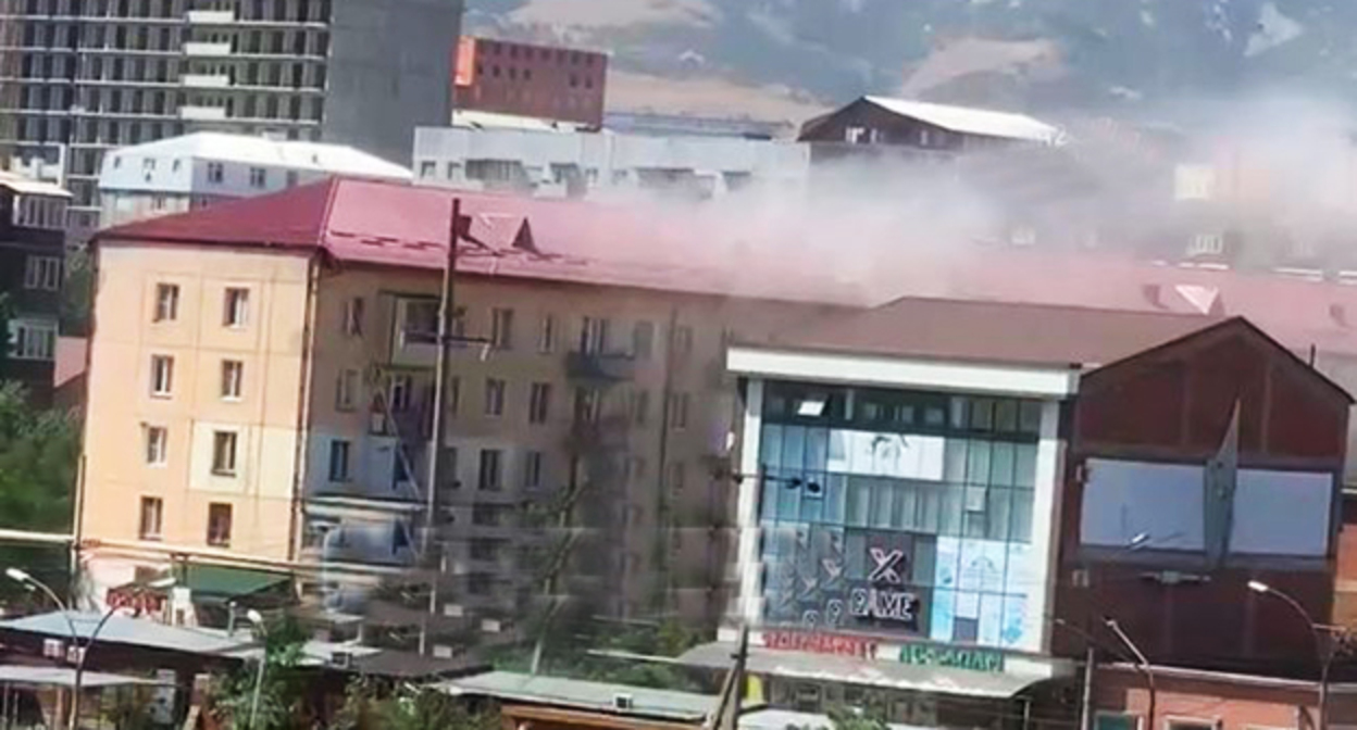 Взрыв газа в Махачкале. Cкриншот видео t.me/dagnews24 Взрыв газа в Махачкале. Cкриншот видео t.me/dagnews24