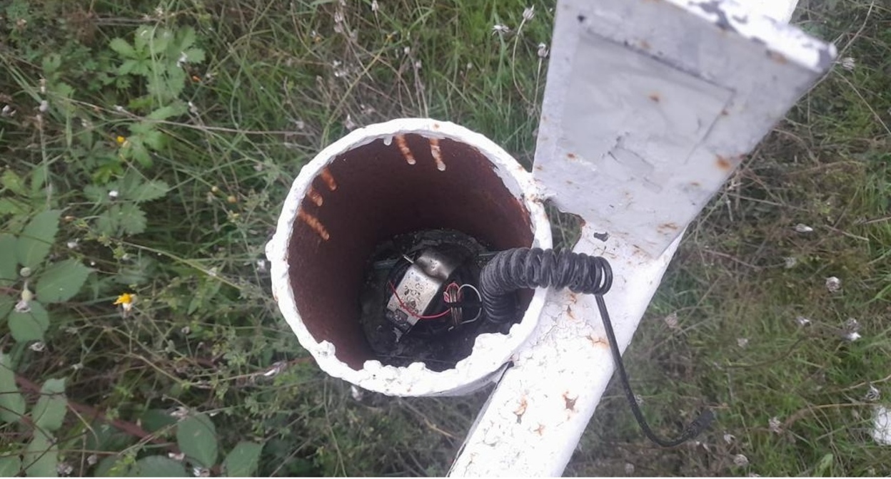 Скрытое взрывное устройство. Фото: пресс-служба ANAMA https://anama.gov.az/news/161 Скрытое взрывное устройство. Фото: пресс-служба ANAMA https://anama.gov.az/news/161