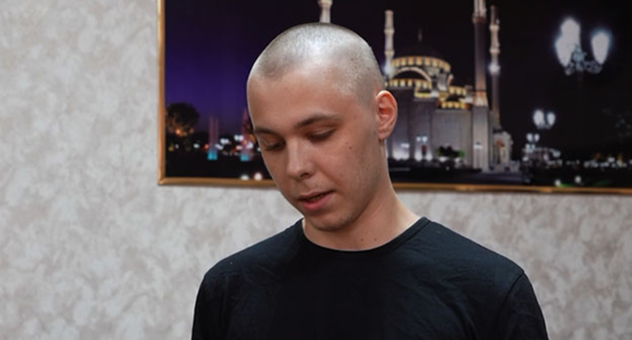 Никита Журавель. Скриншот видео Телеграм-канал Рамзана Кадырова Никита Журавель. Скриншот видео Телеграм-канал Рамзана Кадырова