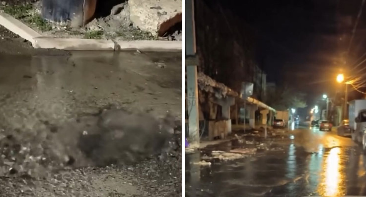 Подтопленная улица в Махачкале. Кадры из видео https://www.instagram.com/p/C1lriOLtgUa/ (деятельность компании Meta (владеет Facebook, Instagram и WhatsApp) запрещена в России) Подтопленная улица в Махачкале. Кадры из видео https://www.instagram.com/p/C1lriOLtgUa/ (деятельность компании Meta (владеет Facebook, Instagram и WhatsApp) запрещена в России)