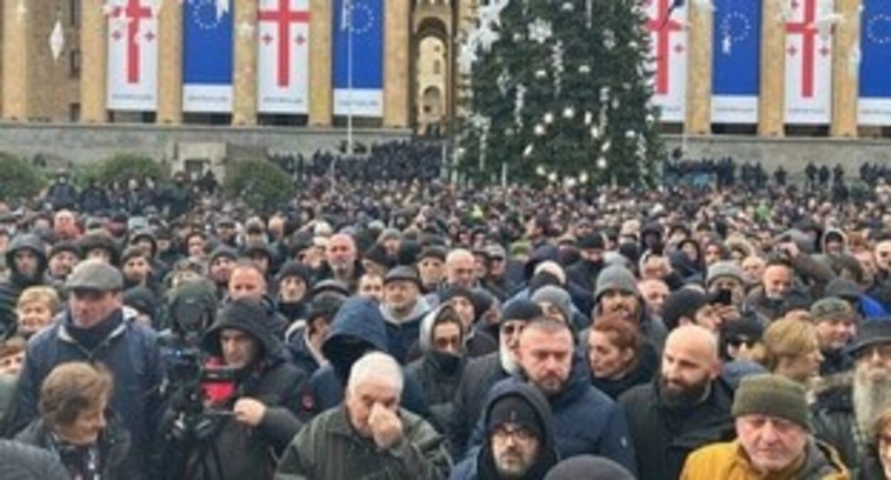 Участники митинга в Тбилиси. Фото: "Новости-Грузия" https://t.me/NGnewsgeorgia/12161