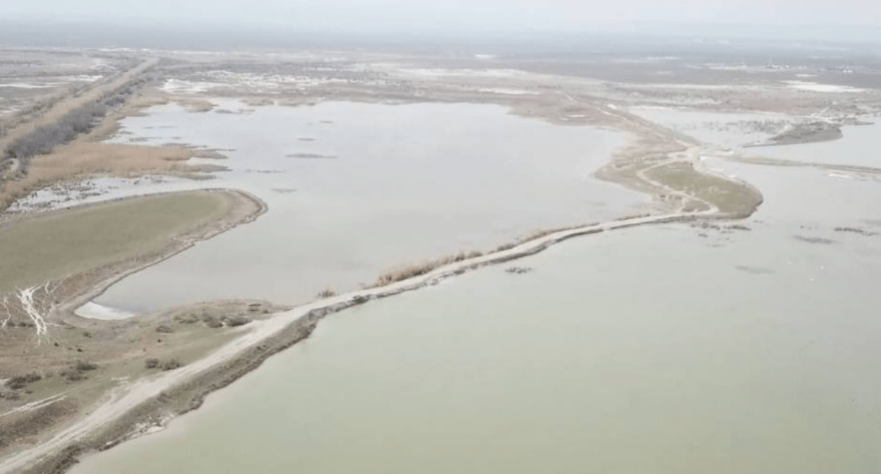 Озеро Аджи. Скриншот фото из Telegram-канала Минприроды Дагестана от 21.03.25, https://t.me/mprdag2020/4475.