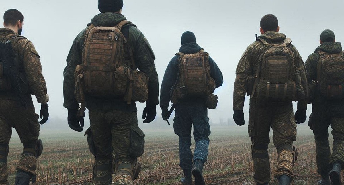 Военные на СВО. Иллюстрация создана «Кавказским узлом» с помощью ИИ в программе Copilot