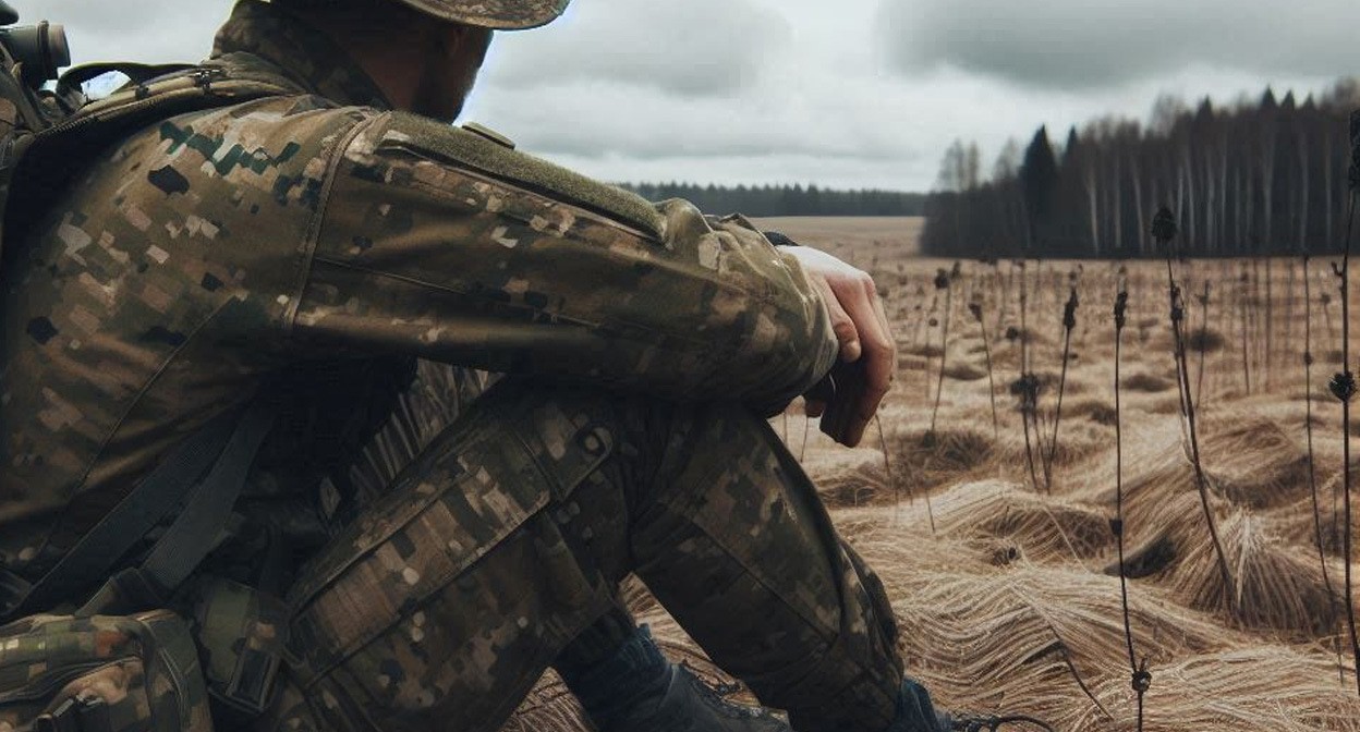 Военный на СВО. Иллюстрация создана "Кавказским узлом" с помощью ИИ в программе Copilot