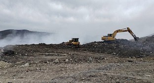 Тушение пожара на полигоне в Новороссийске. 2 апреля 2025 года. Скриншот видео https://t.me/opershtab23/13065