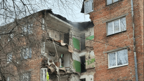 Дом на Нариманова после обрушения подъезда. Скриншот фото из Telegram-канала Василия Голубева от 28.01.24, https://t.me/golubev_vu/1079