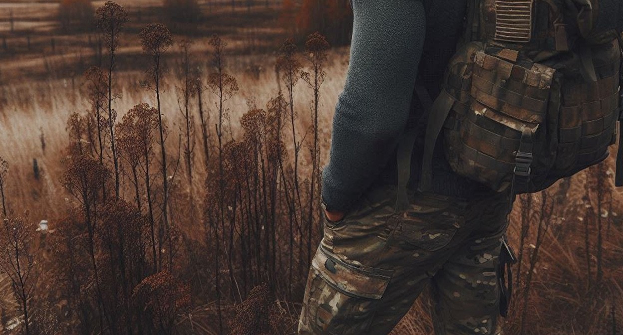 Военный на СВО. Иллюстрация создана "Кавказским узлом" с помощью ИИ в программе Copilot