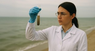 Взятие проб воды в море. Иллюстрация создана «Кавказским узлом» с помощью ИИ в программе Copilot