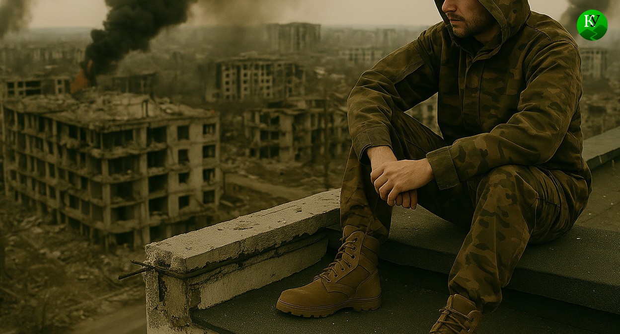 Военный на СВО. Иллюстрация создана «Кавказским узлом» с помощью ИИ в программе Copilot