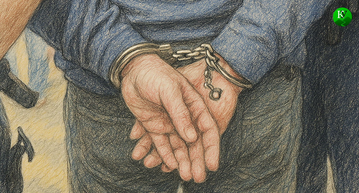 В наручниках. Иллюстрация создана "Кавказским узлом" с помощью ИИ в программе Copilot