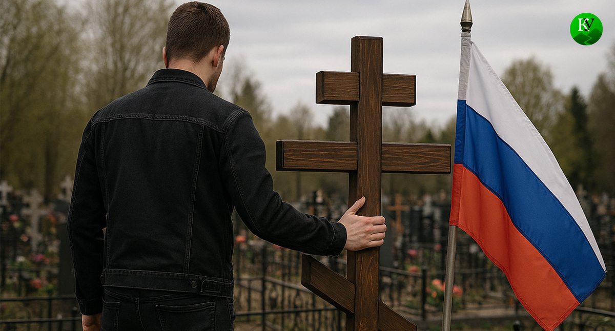 Мужчина у могилы. Иллюстрация создана "Кавказским узлом" с помощью ИИ в программе Copilot