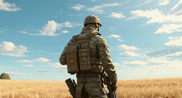 Военнослужащий. Иллюстрация "Кавказского узла", созданная при помощи программы Copilot