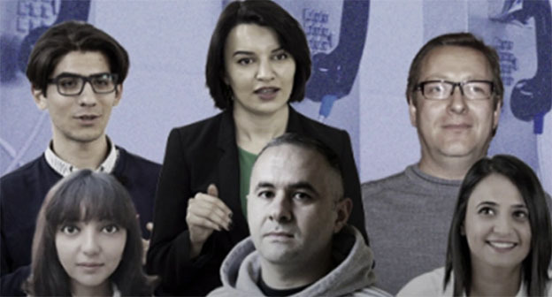 Журналисты Abzas Media. Фото: https://baku.ws/ru/obschestvo/zavershilos-sudebnoe-sledstvie-po-delu-abzas-media