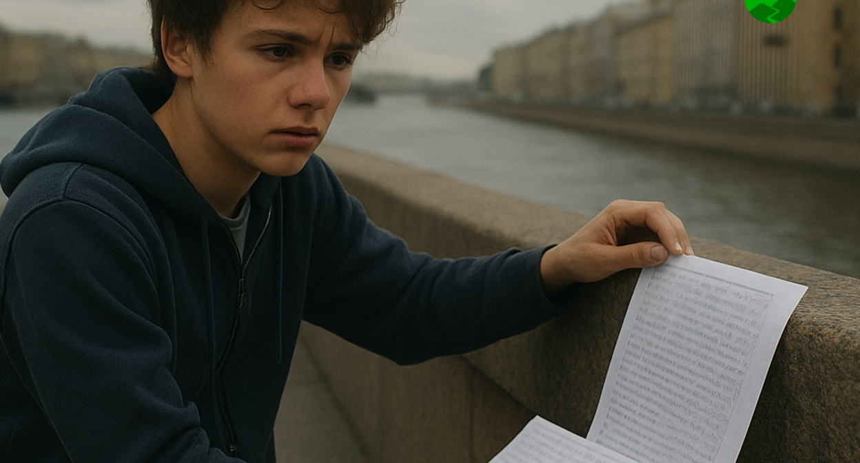 Юноша наклеивает листовку. Иллюстрация создана "Кавказским узлом" с помощью ИИ в программе ChatGPT.