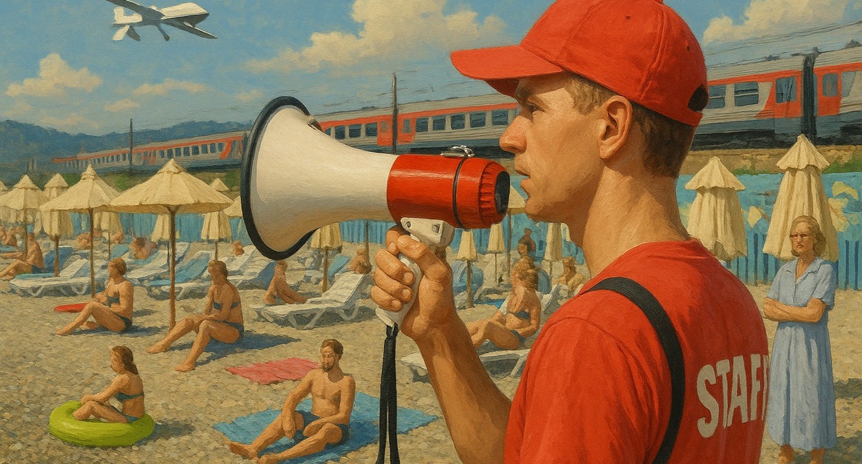 Пляж. Иллюстрация создана "Кавказским узлом" с помощью ИИ в программе Copilot