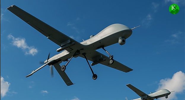 Беспилотник. Иллюстрация "Кавказского узла", созданная при помощи ИИ в программе Copilot