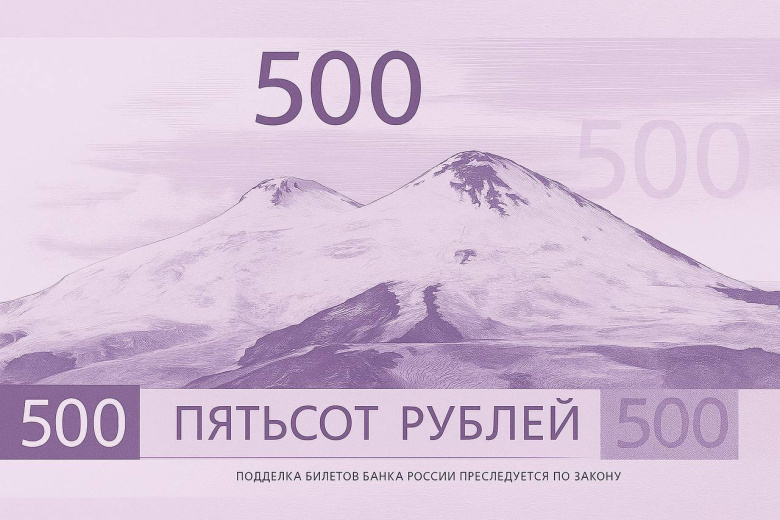 Эльбрус на 500-рублевой купюре. Фото: https://news.ru/society/groznyj-siti-ili-elbrus-konflikt-vokrug-dizajna-500-rublevoj-kupyury