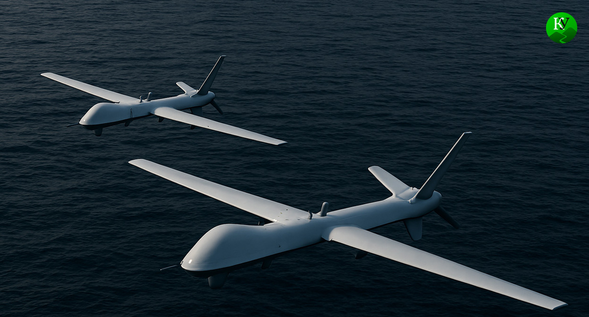 БПЛА над морем. Иллюстрация создана "Кавказским узлом" с помощью ИИ в программе Copilot БПЛА над морем. Иллюстрация создана "Кавказским узлом" с помощью ИИ в программе Copilot