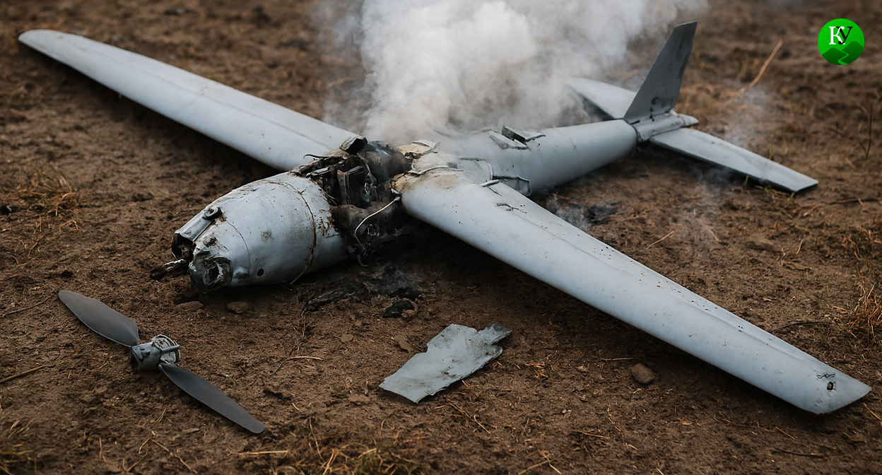 Обломки БПЛА 30. Иллюстрация создана «Кавказским узлом» с помощью ИИ в программе Copilot