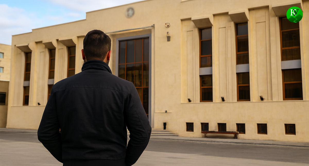 Мужчина на фоне синагоги горских евреев в Баку. Иллюстрация создана "Кавказским узлом" с помощью ИИ в программе Copilot Мужчина на фоне синагоги горских евреев в Баку. Иллюстрация создана "Кавказским узлом" с помощью ИИ в программе Copilot