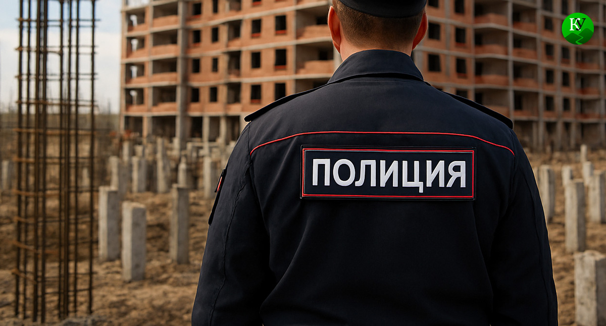 Полицейский на стройке. Иллюстрация создана «Кавказским узлом» с помощью ИИ в программе Copilot