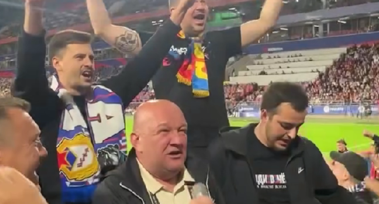 Фанаты ЦСКА. Стоп-кадр видео из Instagram*-аккаунта ФК ЦСКА от 19.09.25, https://www.instagram.com/p/DOyCcUKiB8P/