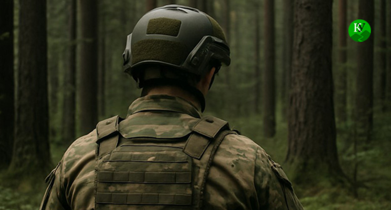 Военнослужащий. Иллюстрация "Кавказского узла" созданная ИИ при помощи программы Copilot