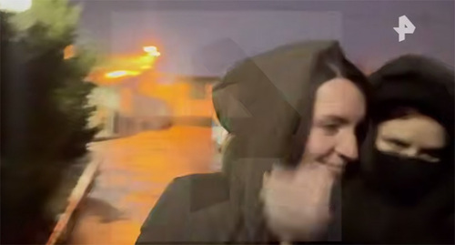 Евгения Хасис вышла из колонии. 28 ноября 2025 г. Скриншот видео https://t.me/rentv_news/197301