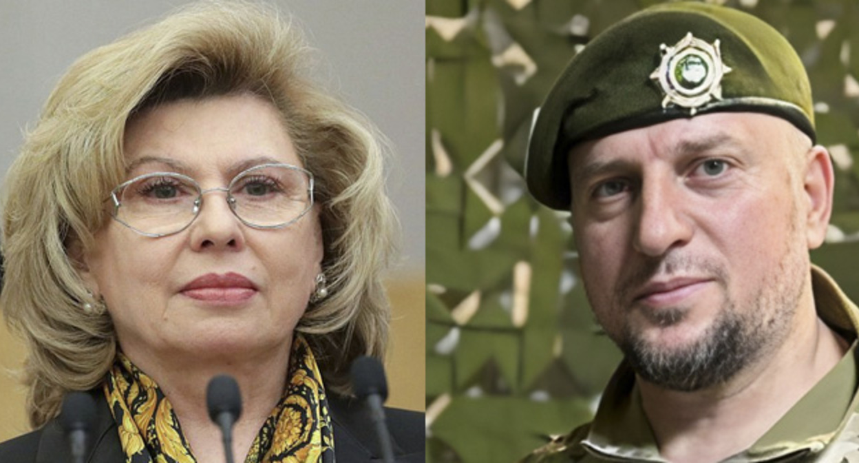 Татьяна Москалькова (слева) и Апти Алаудинов. Коллаж "Кавказского узла". Фото: http://duma.gov.ru/, t.me/AptiAlaudinovAKHMAT