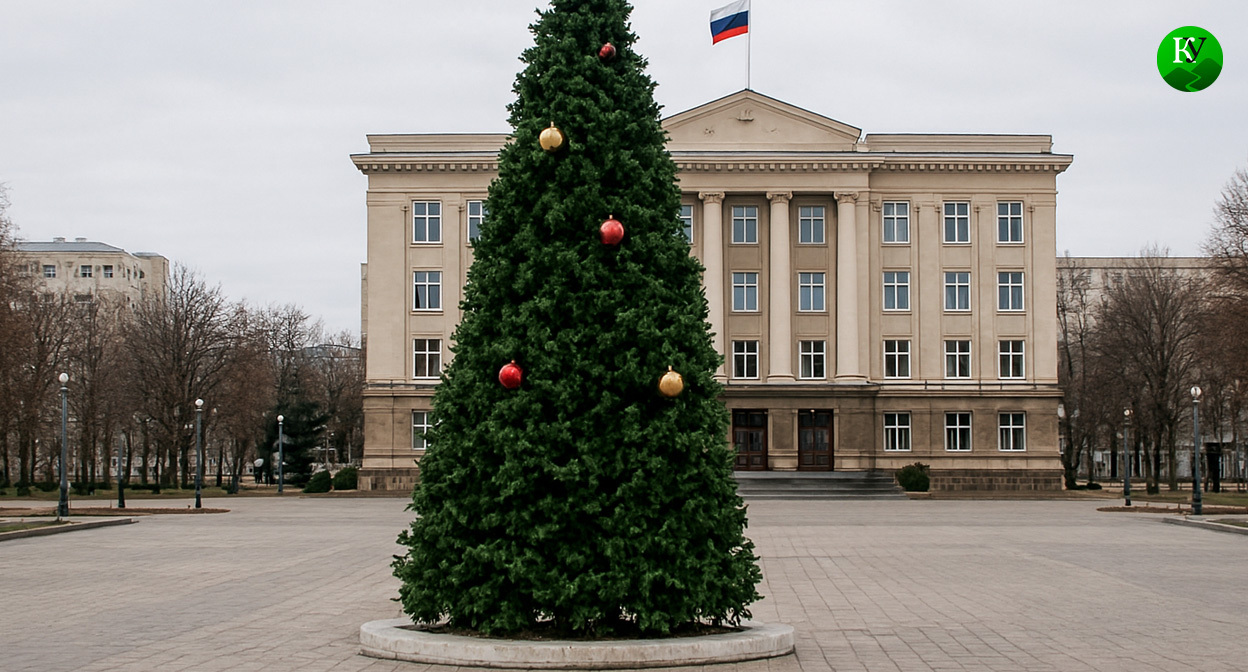 Новогодняя елка. Иллюстрация создана «Кавказским узлом» с помощью ИИ в программе Copilot